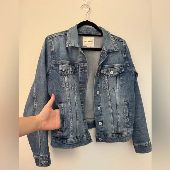 Jeans Jacket Denim Cotton by Lucky Brand Size M - Picture 6 of 11